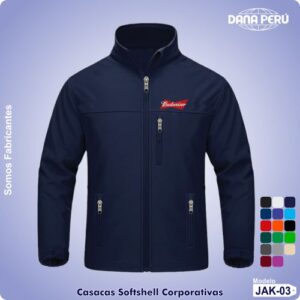 Casaca softshell corporativa personalizable con logo. Casaca de alta calidad.