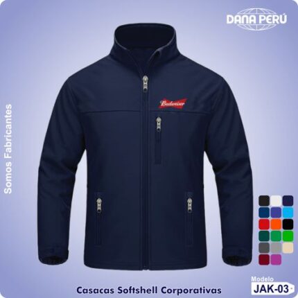 Casaca softshell corporativa personalizable con logo. Casaca de alta calidad.