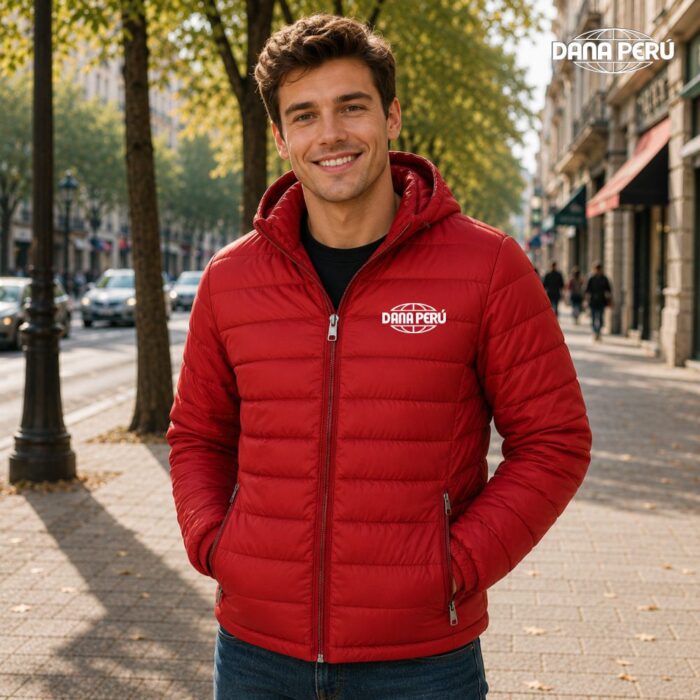 Dana Perú fabrica y distribuye casacas corporativas impermeables personalizadas con logo en diseños modernos, excelente calidad y precios económicos.