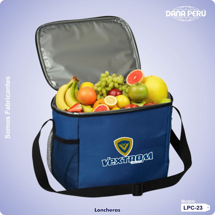 Cooler publicitario personalizado con logo bordado y estampado a precio de fabrica. Alta calidad. Envíos a todo el Perú.