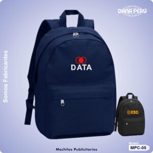 Mochilas publicitarias económicas personalizadas con logo estampado y bordado. Precios al por mayor.