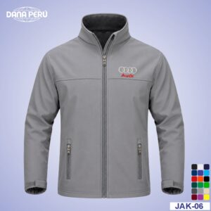 Casaca Softshell Bordada con Logo bordado, fabricada por Dana Perú. Casaca de alta calidad a precio económico.