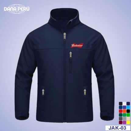 Dana Perú fabricante mayorista de casacas softshell ejecutivas personalizadas con logo para empresas e instituciones. Hacemos envíos a todo el Perú.